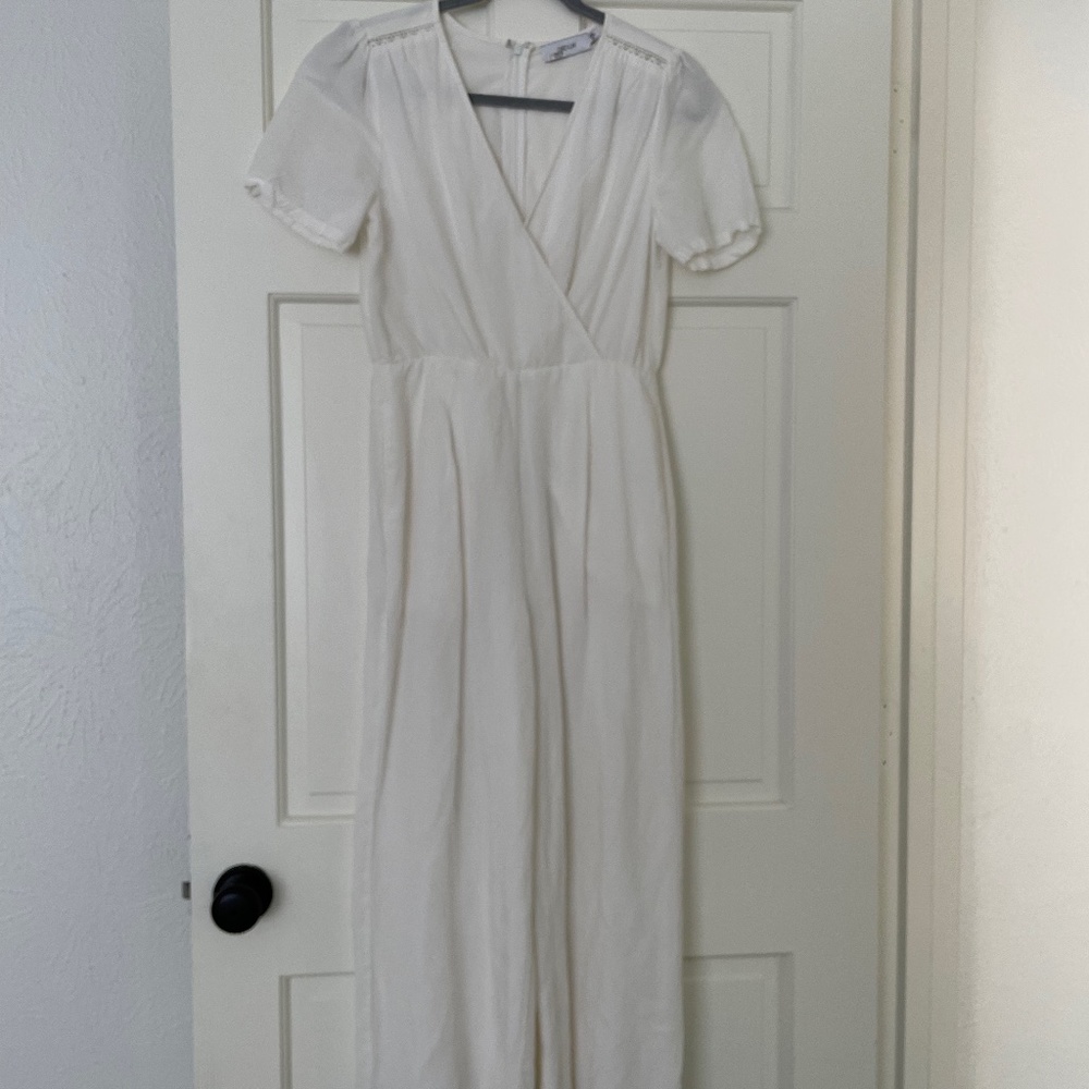 Greylin Jena Pouf Sleeve Linen Jumpsuit